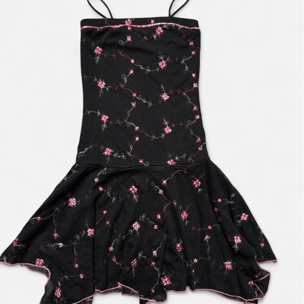 Y2K Embroidered Flower Dress